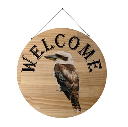 Welcome Kookaburra Bird Wood Sign - The Renmy Store Homewares & Gifts 