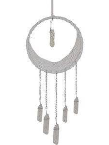 Spiritual Cleansing Selenite Crystal Dreamcatcher White - The Renmy Store Homewares & Gifts 