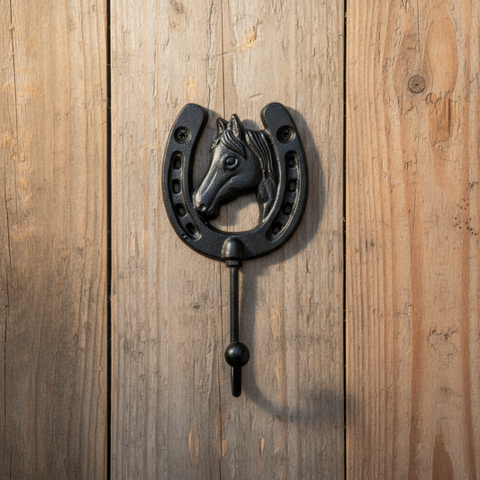 Horseshoe Horse Cast Iron Hook | Rustic Farmhouse Wall Hook Australia