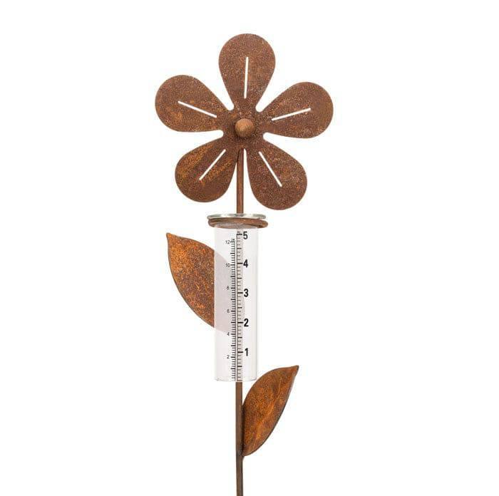 Rain Gauge Stake Flower Rustic Garden - The Renmy Store Homewares & Gifts 