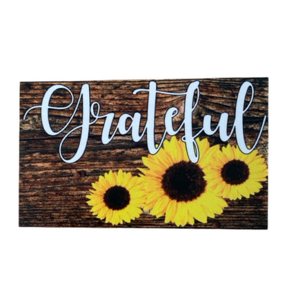 Grateful Sunflower Country Rustic Sign