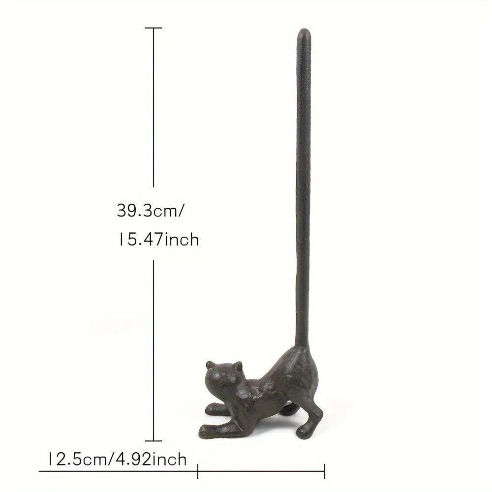 Paper Towel Holder Cat Cast Iron - The Renmy Store Homewares & Gifts 