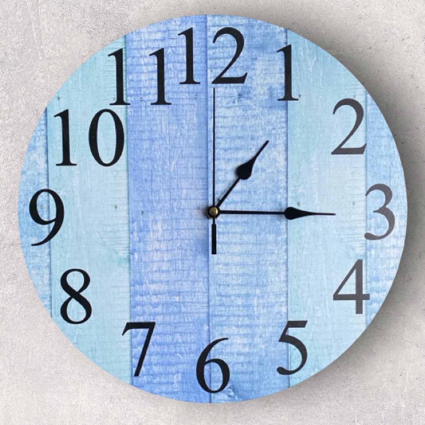 Clock Wall Timber Rustic Blue Aqua Aussie Made