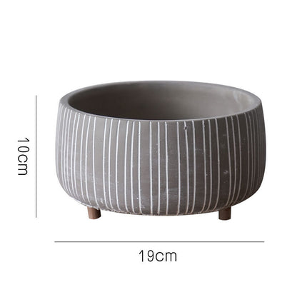 Cement Planter Pot with Legs - Natural Earth Tones 4 Sizes