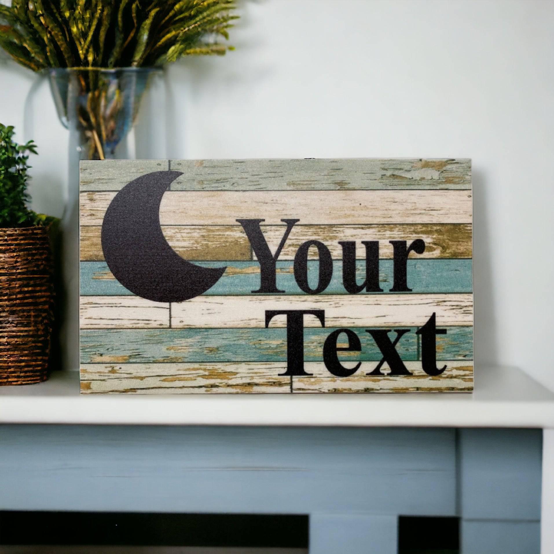 Rustic Sign Blue Moon Custom Persoanlised Rustic Blue Sign – The Renmy Store Homewares ...