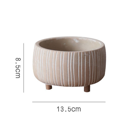Cement Planter Pot with Legs - Natural Earth Tones 4 Sizes