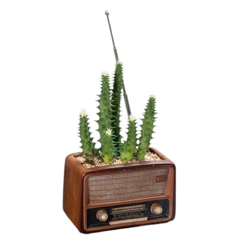 Planter Pot Radio Music Cassette Computer Retro Vintage - The Renmy Store Homewares & Gifts 