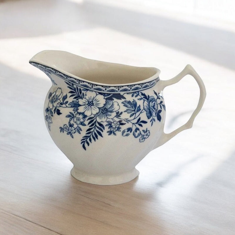 Milk Jug Floral Blue Hamptons