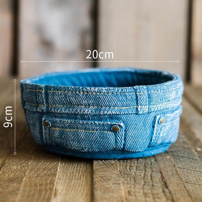 Planter Pot Jeans Rustic Denim Garden - The Renmy Store Homewares & Gifts 