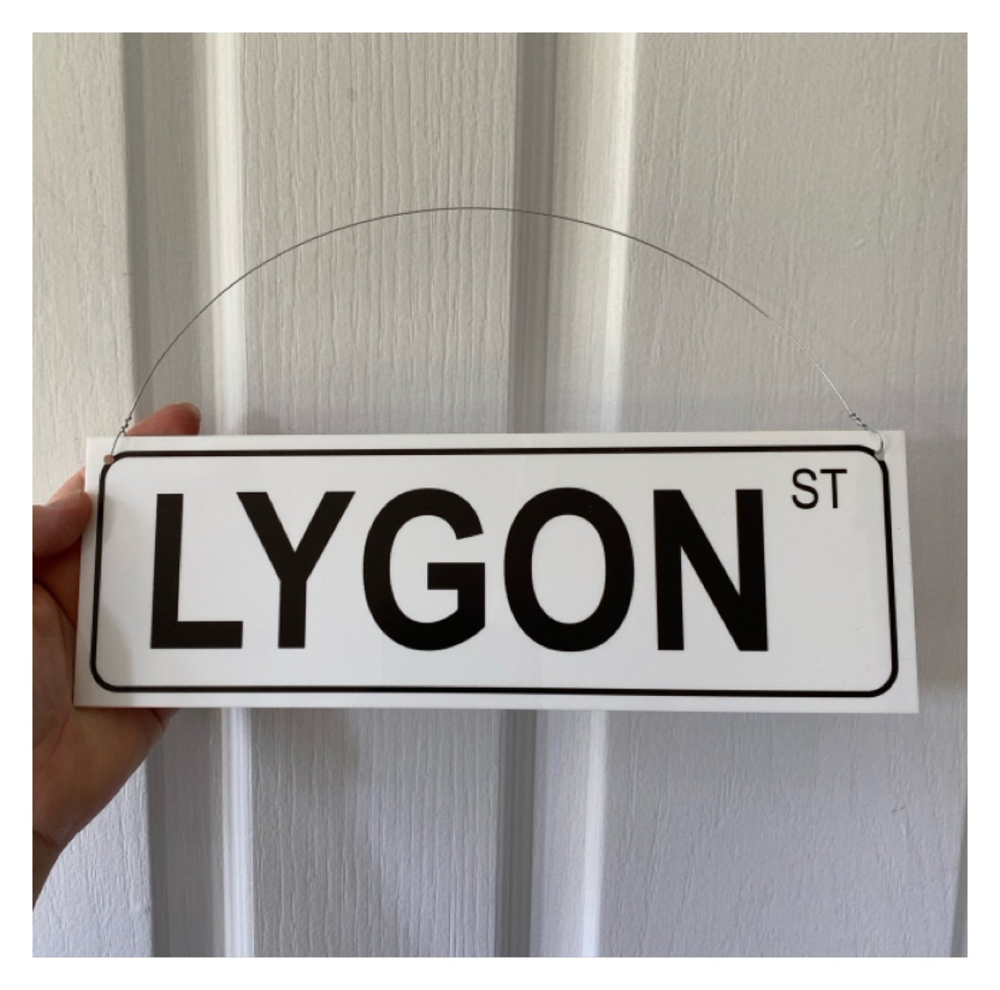 Street White Custom Personalised Sign