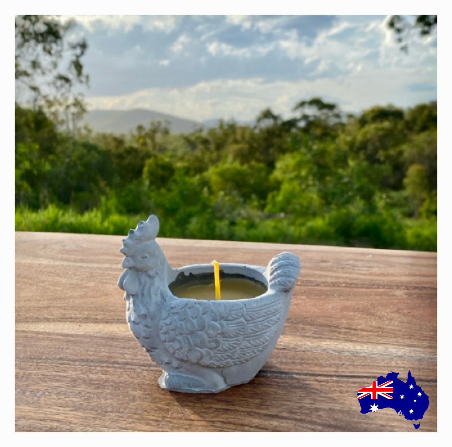 Pure Beeswax Chicken Rooster Candle Aussie Handmade