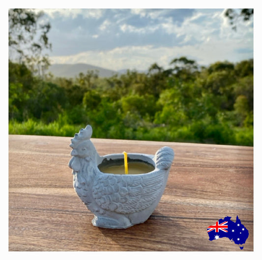 Pure Beeswax Chicken Rooster Candle Aussie Handmade