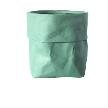 Rustic Bag Planter Pot - Ceramic Paper Bag Flower Pot