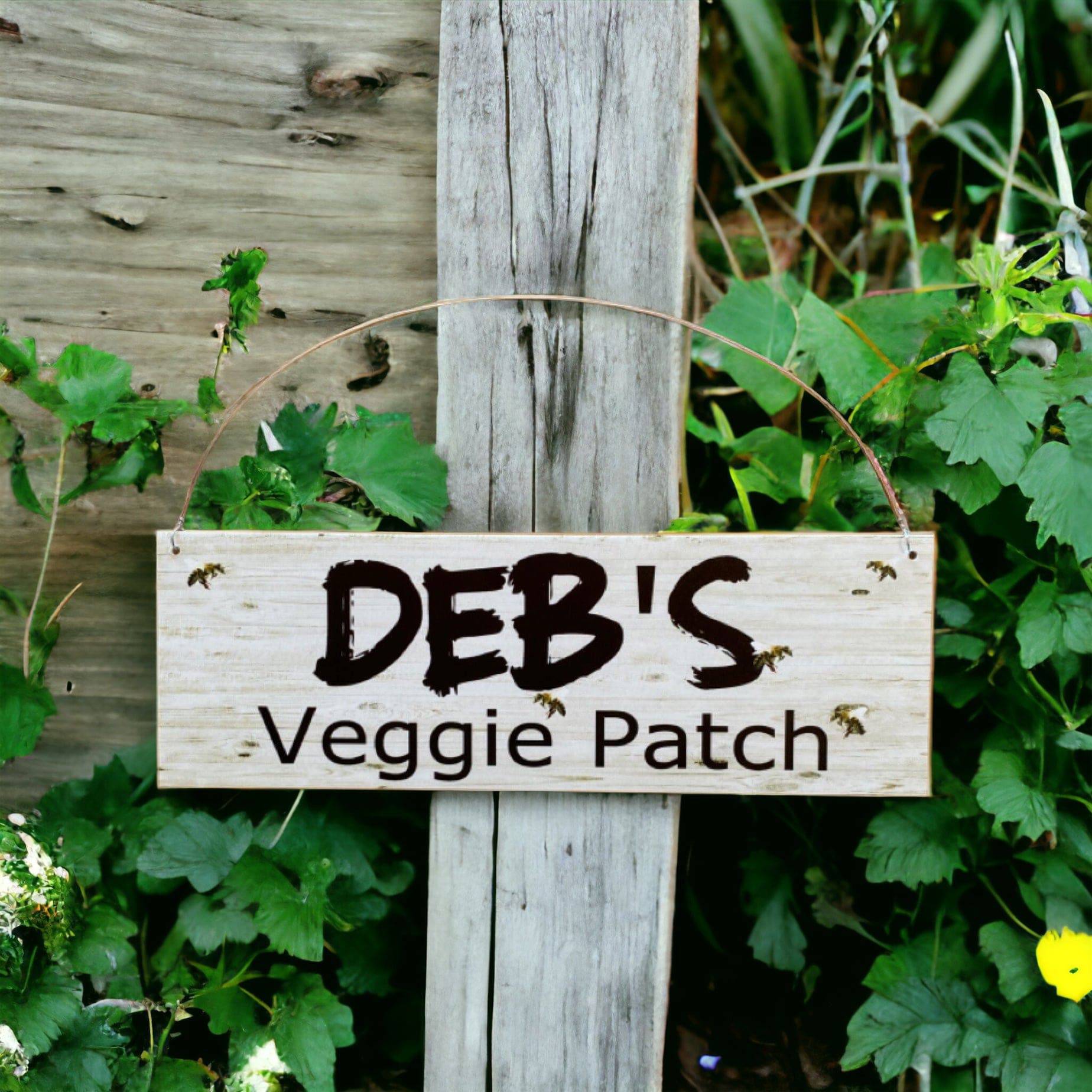 Custom Veggie Patch Garden Bees Sign - The Renmy Store Homewares & Gifts 