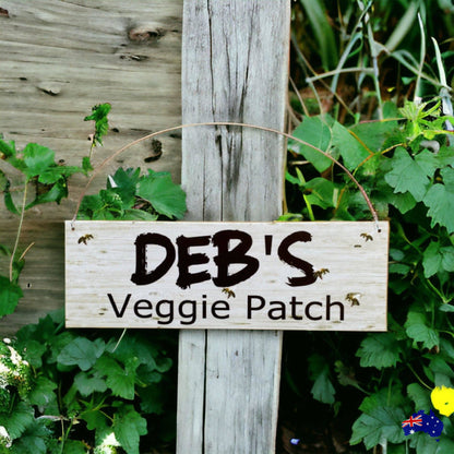 Custom Veggie Patch Garden Bees Sign - The Renmy Store Homewares & Gifts 