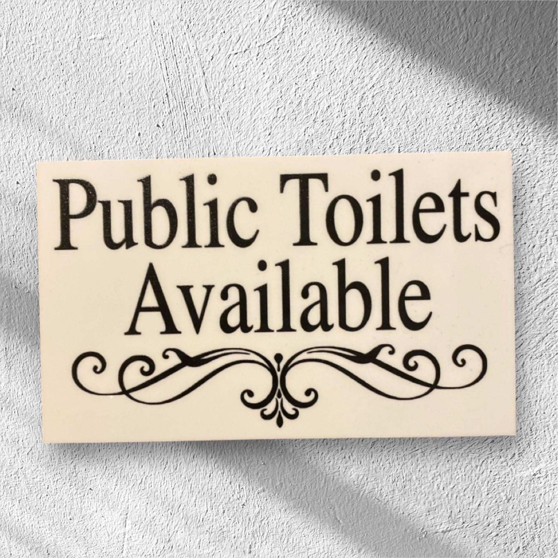 Public Toilets Available Toilet Restroom Wall Sign - The Renmy Store Homewares & Gifts 