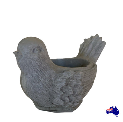 Planter Pot Little Bird Aussie Handmade Concrete