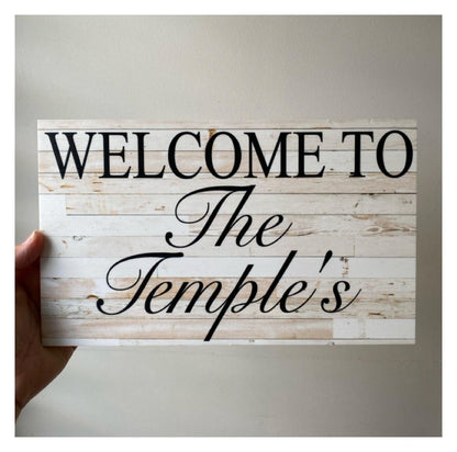 Welcome Custom Personalised Sign - The Renmy Store Homewares & Gifts 