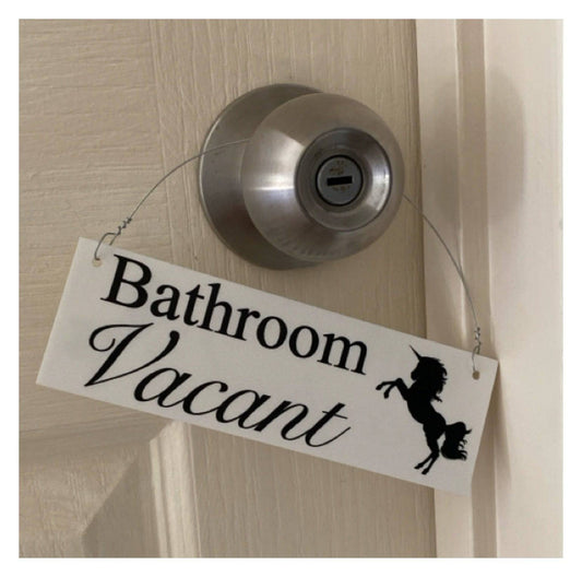 Vacant & Occupied Unicorn Toilet Bathroom Door Sign - The Renmy Store Homewares & Gifts 