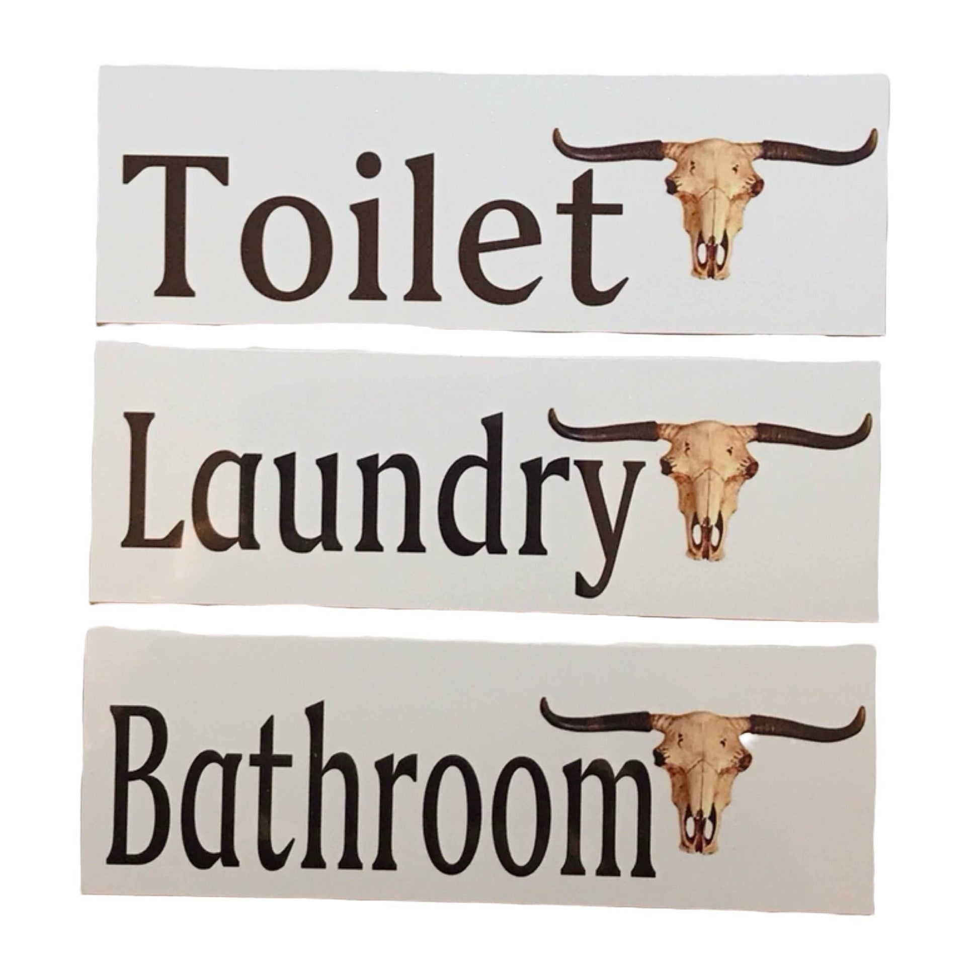 Longhorn Cow Skull Toilet Laundry Bathroom Door Sign - The Renmy Store Homewares & Gifts 