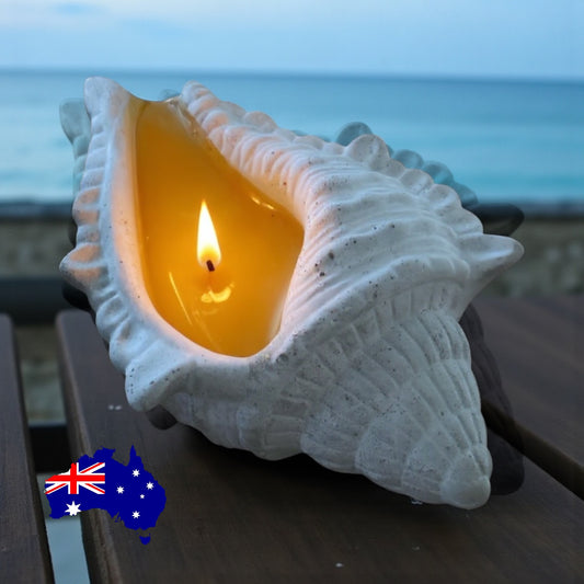 Pure Beeswax Shell Candle Aussie Handmade