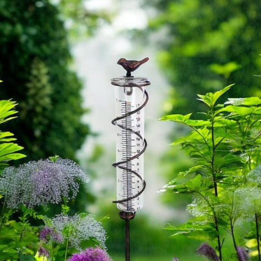 Rain Gauge Cast Iron Bird Garden Spike