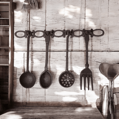 Utensil Kitchen Cast Iron Accessories Wall Set Rustic - The Renmy Store Homewares & Gifts 