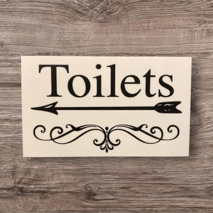 Toilets Toilet Wall Door Right Left Arrow Sign - The Renmy Store Homewares & Gifts 