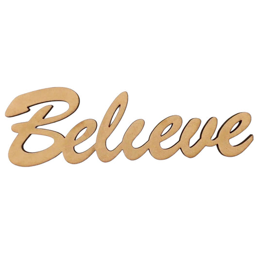 Believe Word Sign MDF DIY Wooden - The Renmy Store Homewares & Gifts 