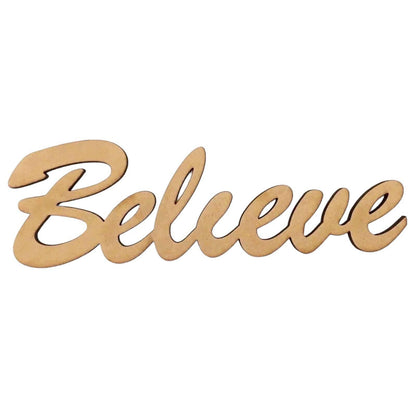 Believe Word Sign MDF DIY Wooden - The Renmy Store Homewares & Gifts 