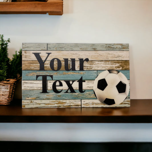 Soccer Blue Custom Personalised Sign - The Renmy Store Homewares & Gifts 