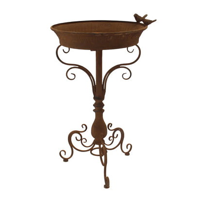 Bird Feeder Bath Country Metal Birdie Stand