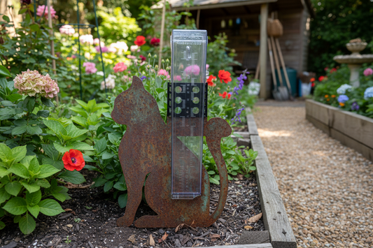 Rain Gauge Cat Kitty - Stake or Wall Mount - Aussie Made