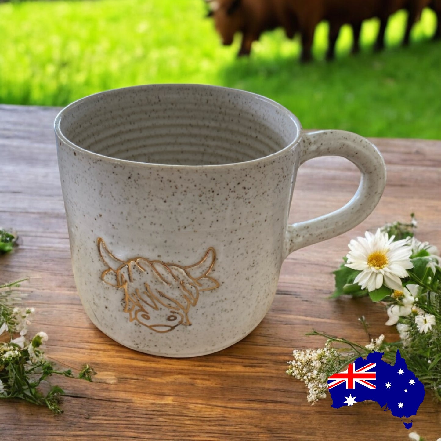 Mug Highland Cow Pottery Ceramic Aussie Made