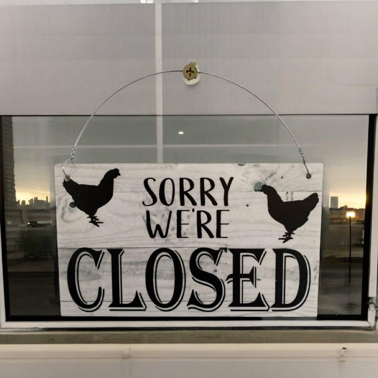 Open Closed Chicken Butcher Egg Shop Hanging Sign - The Renmy Store Homewares & Gifts 