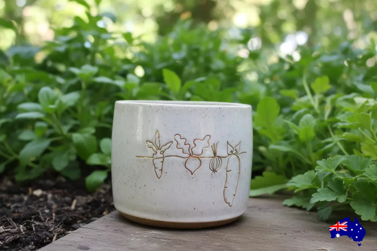 Mug Gardener Veg Pottery Ceramic Aussie Made