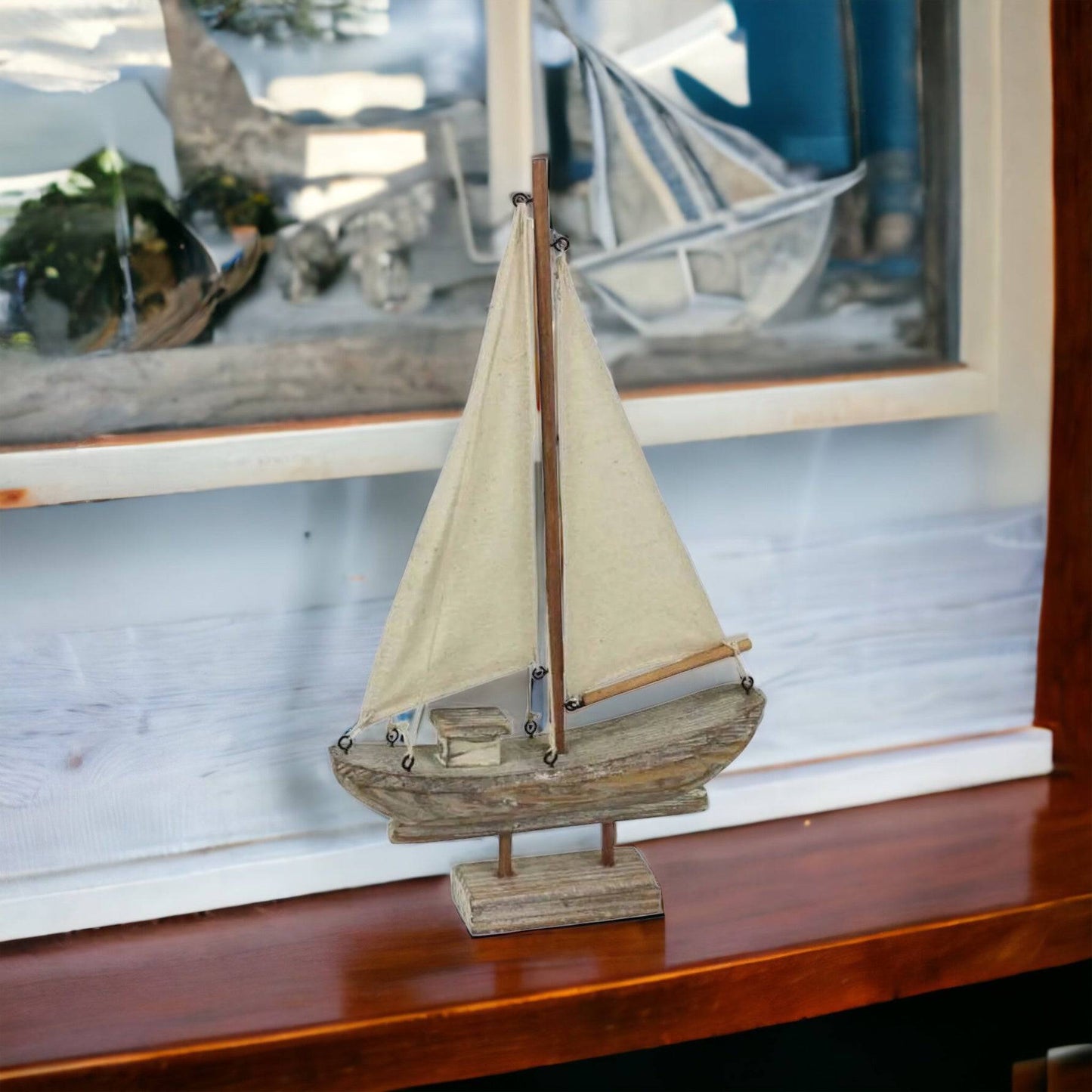 Sailing Boat Nautical Natural Coastal - The Renmy Store Homewares & Gifts 