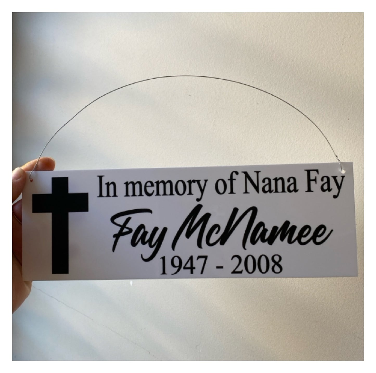 Memorial In Memory Of Custom Personalised Cross Sign - The Renmy Store Homewares & Gifts 