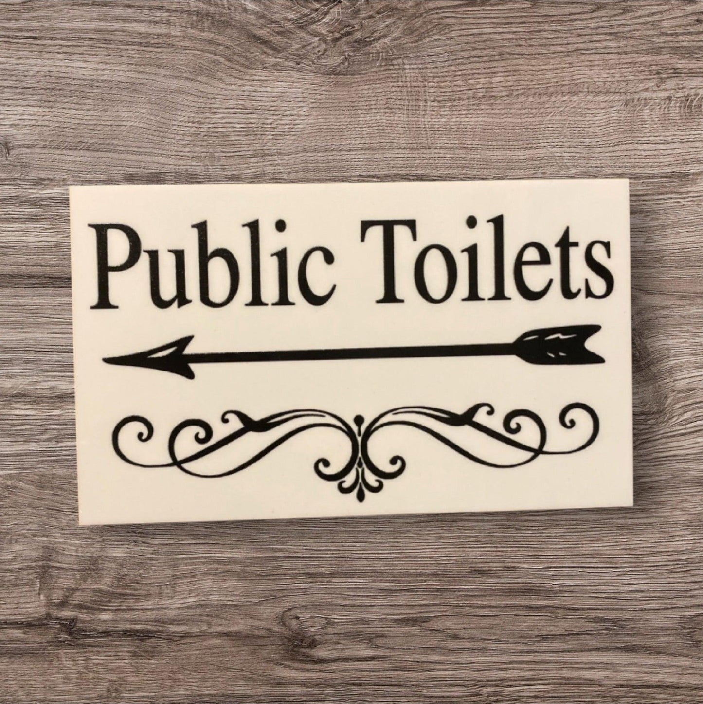 Public Toilets Restroom Wall Door Right Left Arrow Sign - The Renmy Store Homewares & Gifts 