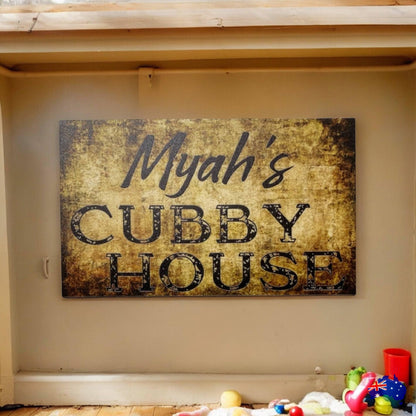 Cubby House Vintage Custom Personalised Sign - The Renmy Store Homewares & Gifts 