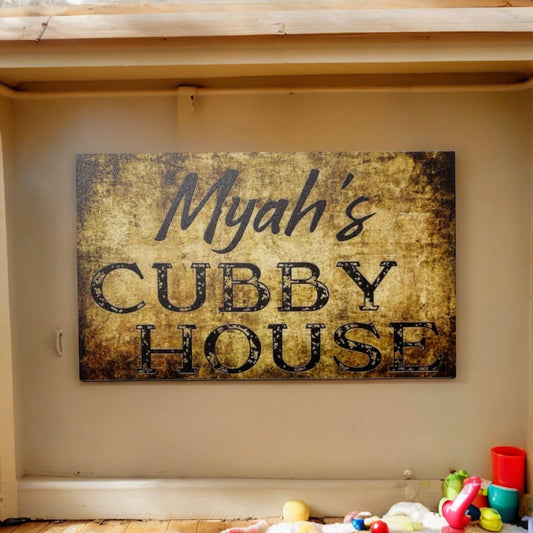 Cubby House Vintage Custom Personalised Sign - The Renmy Store Homewares & Gifts 