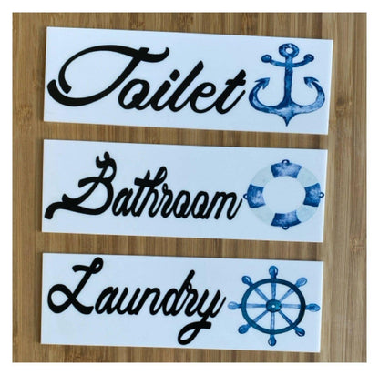 Nautical Boat Door Room Sign Toilet Laundry Bathroom - The Renmy Store Homewares & Gifts 