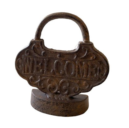 Door Stop Welcome Rustic Lock - The Renmy Store Homewares & Gifts 