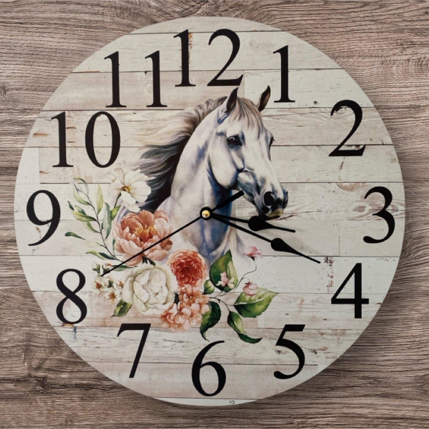 Clock Wall Andalusian Horse Floral Aussie Made