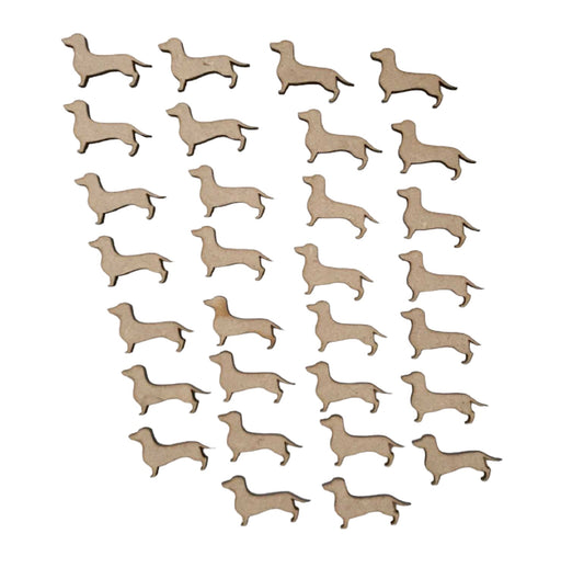 Dog Dachshund Set of 30 Raw MDF Wooden DIY Craft - The Renmy Store Homewares & Gifts 