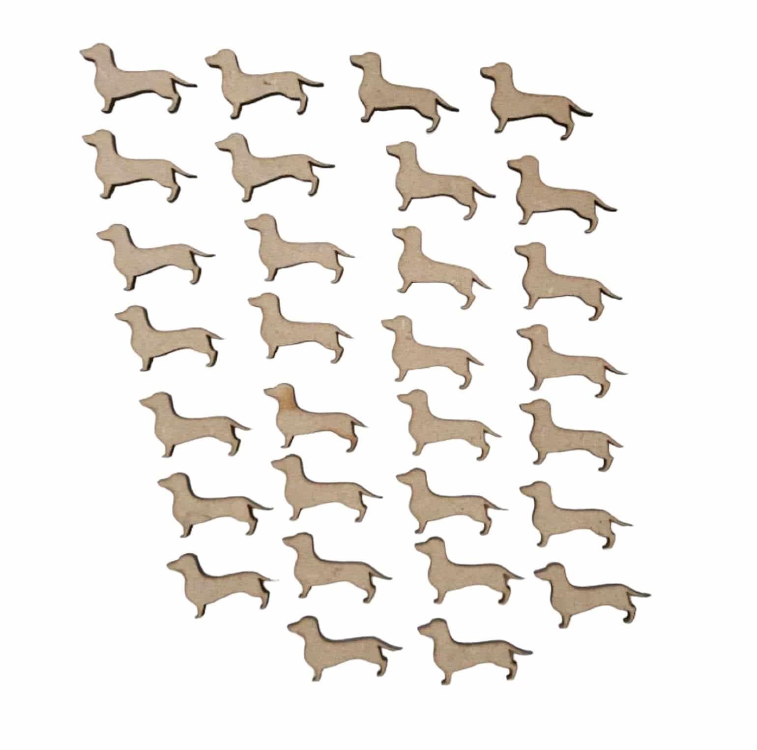 Dog Dachshund Set of 30 Raw MDF Wooden DIY Craft - The Renmy Store Homewares & Gifts 