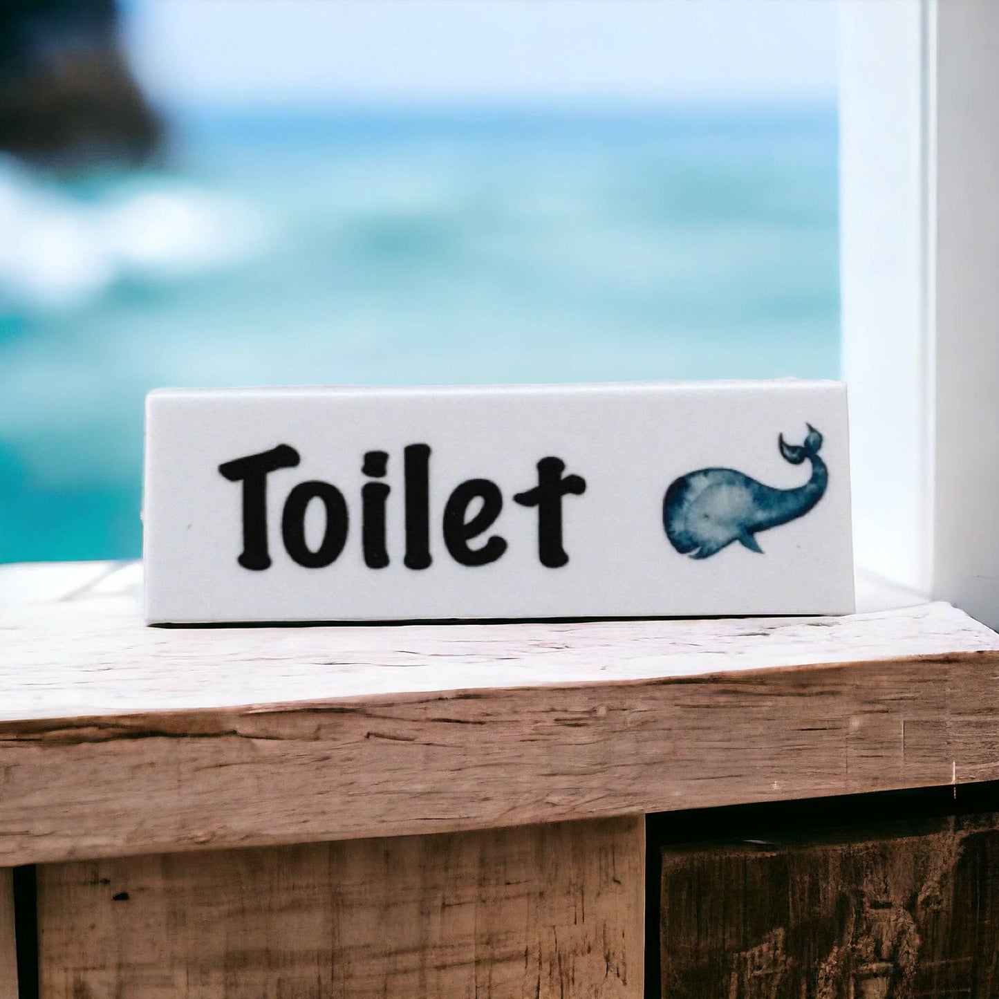 Whale Toilet Laundry Bathroom Door Sign - The Renmy Store Homewares & Gifts 