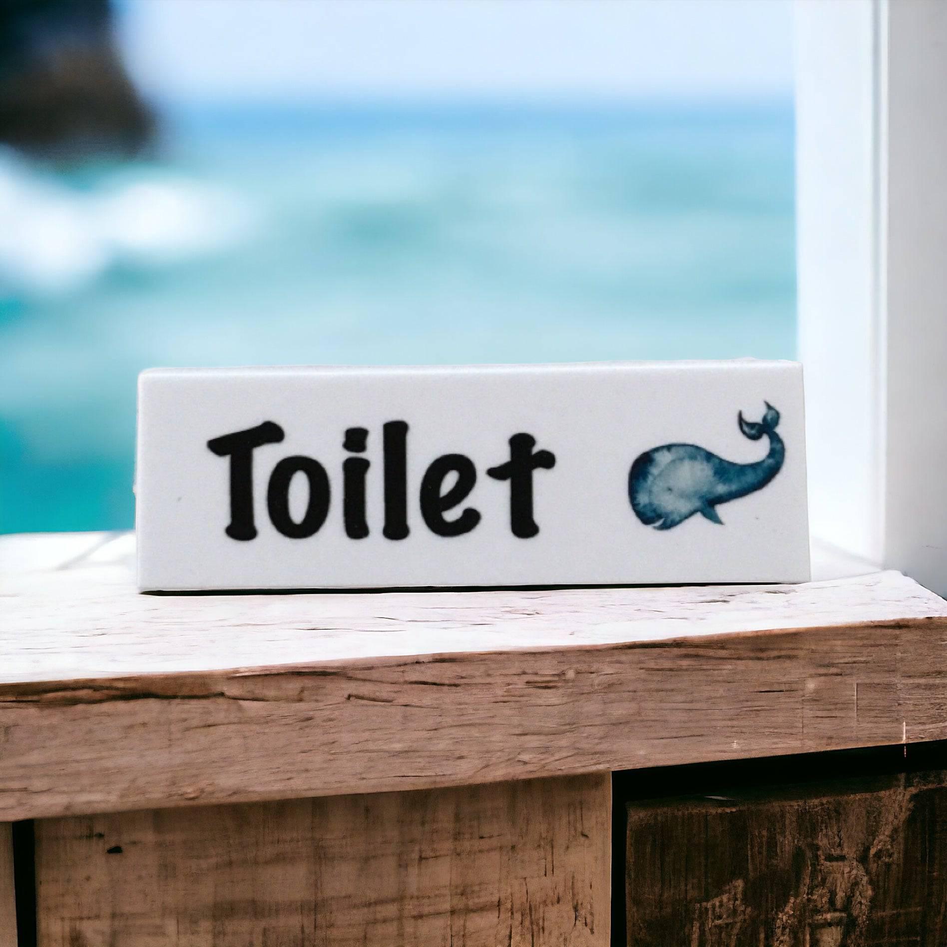 Whale Toilet Laundry Bathroom Door Sign - The Renmy Store Homewares & Gifts 