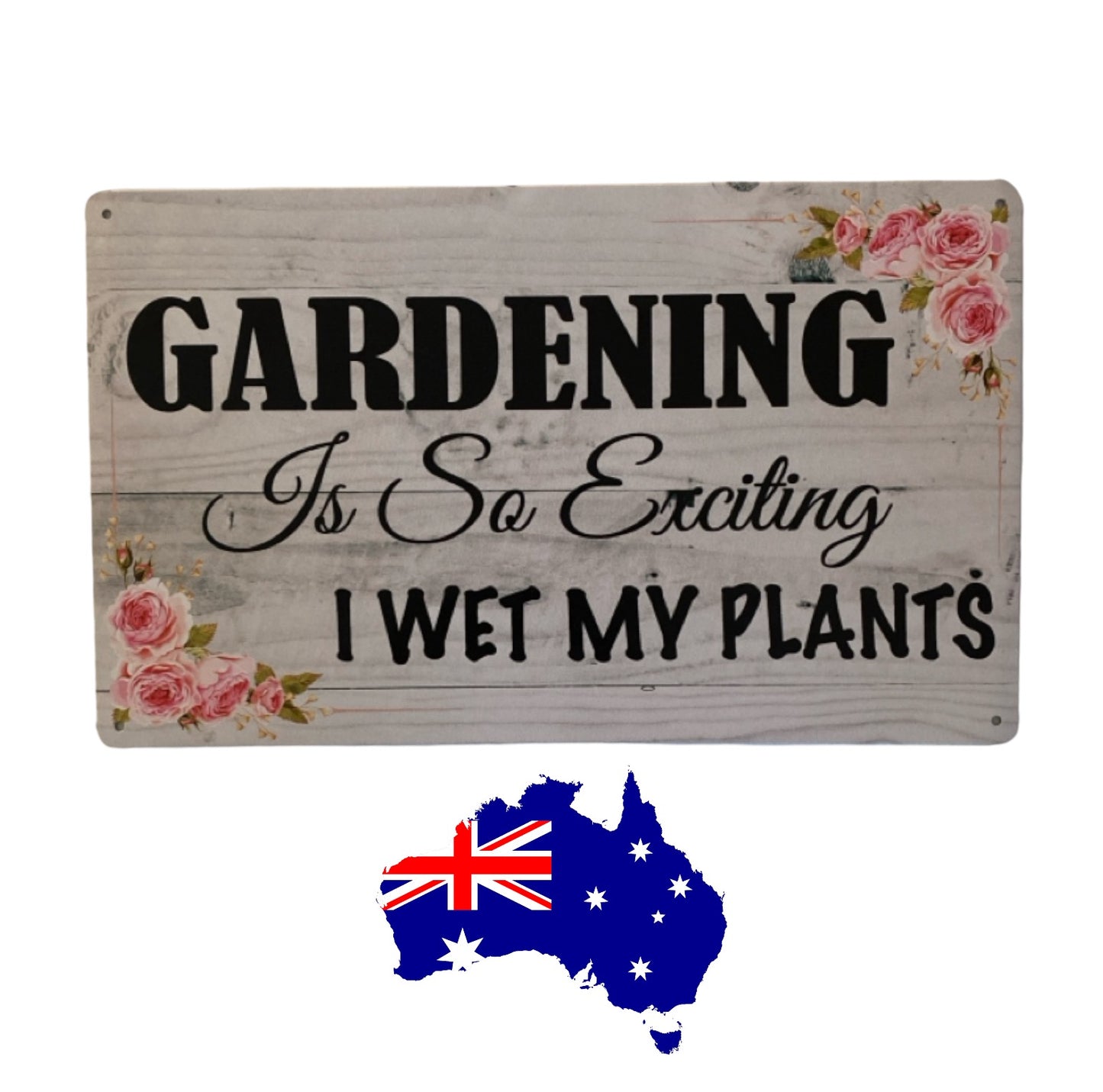 Metal Tin Gardening Exciting Wet Plants Funny Sign - The Renmy Store Homewares & Gifts 