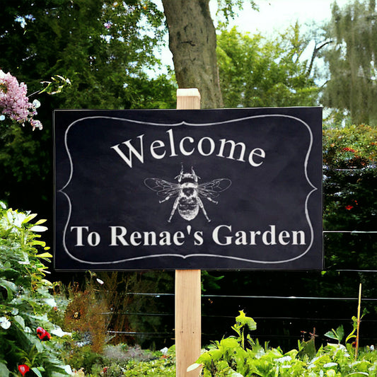 Welcome Personalised Custom Garden Bee Sign - The Renmy Store Homewares & Gifts 